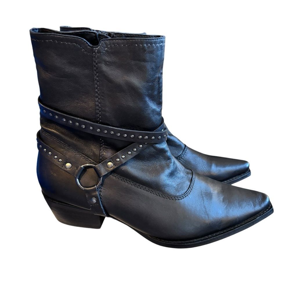 Vintage Foundry Co. Women’s Black Leather Ankle Boots Size 10